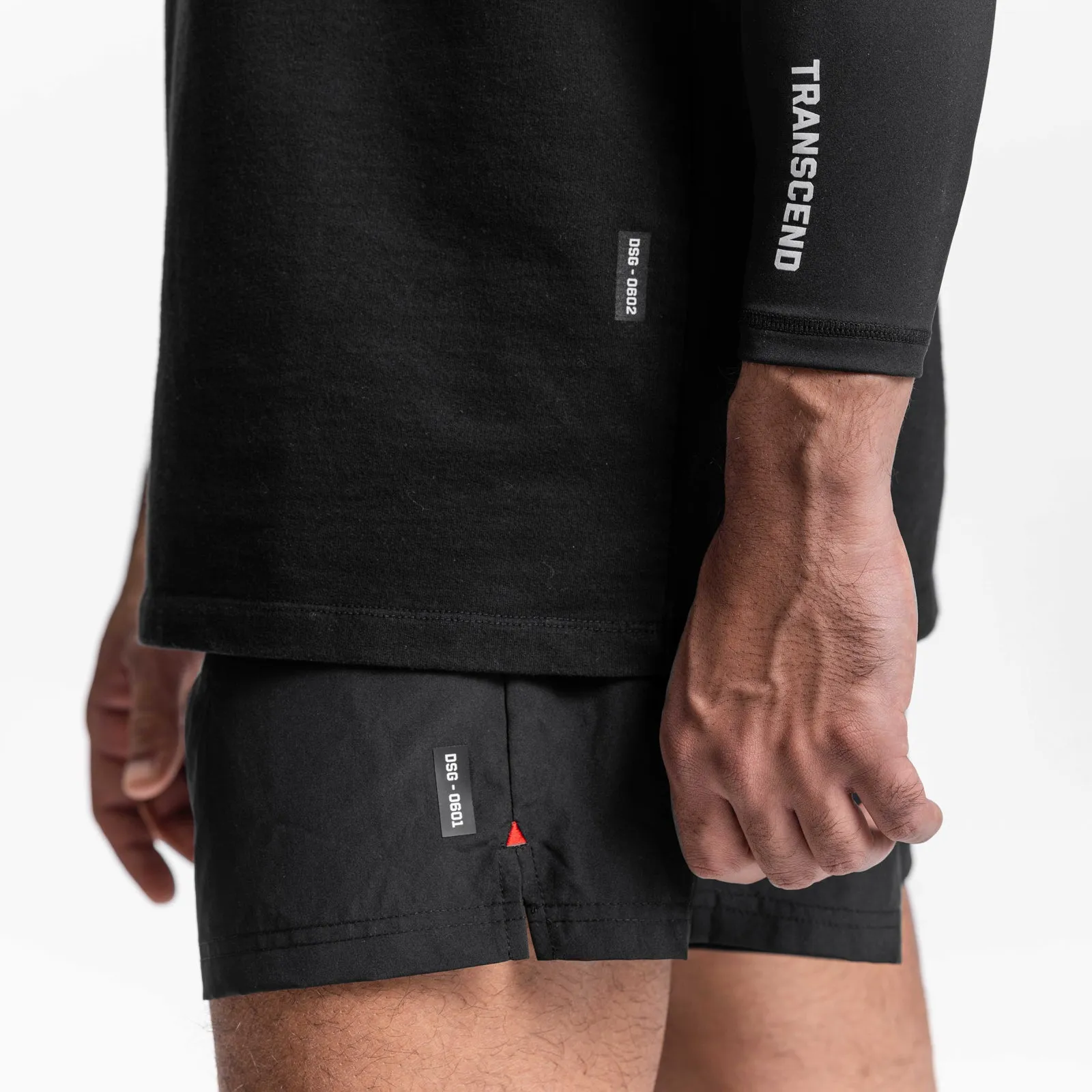0601. Vintage 5" Training Short - Black "Transcend"