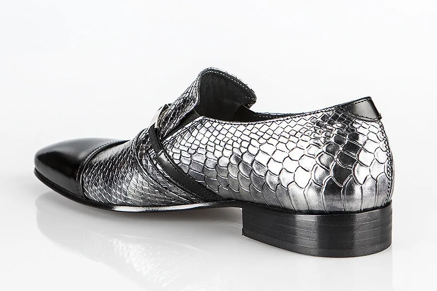 6105 Rina's Couture Shoes / Black-Silver