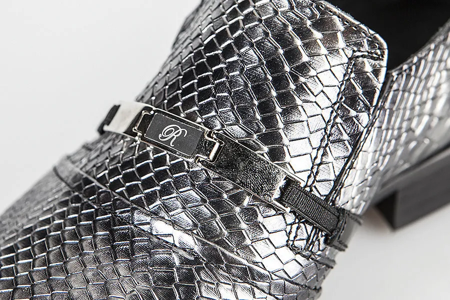 6105 Rina's Couture Shoes / Black-Silver
