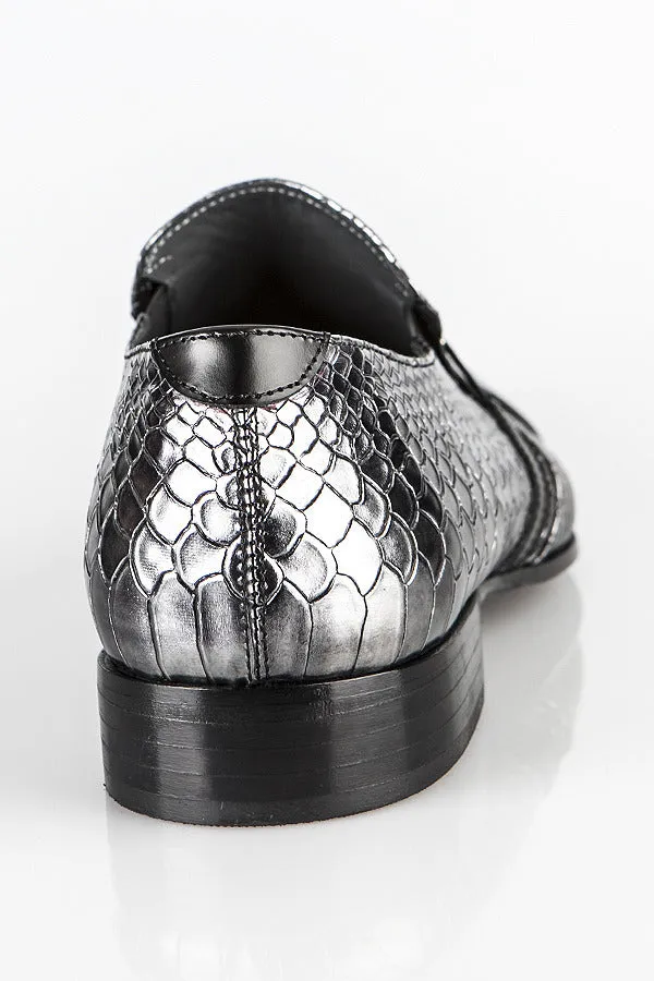 6105 Rina's Couture Shoes / Black-Silver