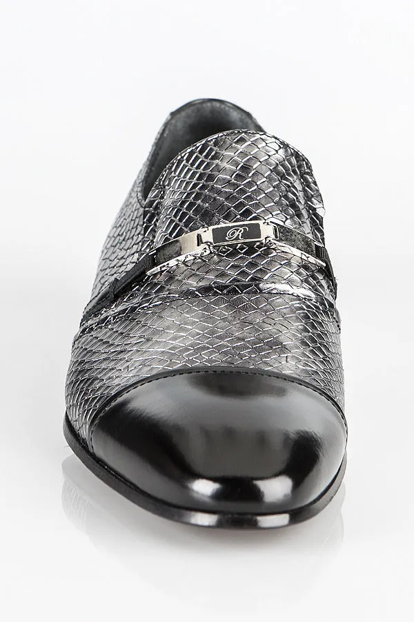 6105 Rina's Couture Shoes / Black-Silver