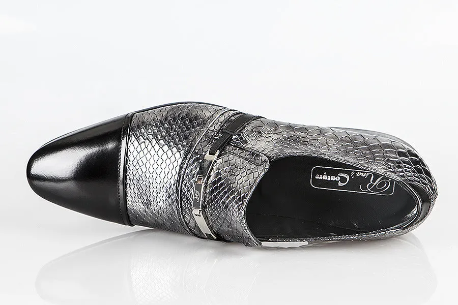 6105 Rina's Couture Shoes / Black-Silver