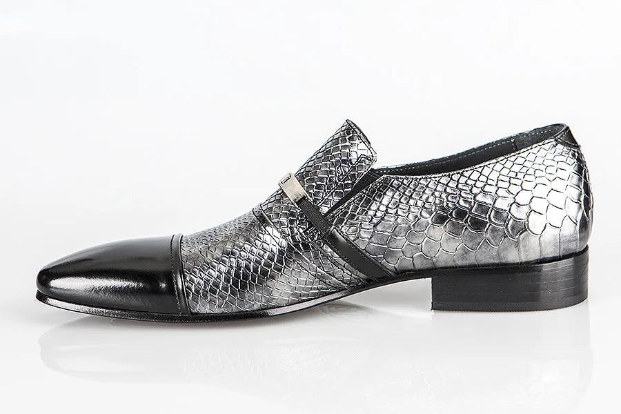 6105 Rina's Couture Shoes / Black-Silver