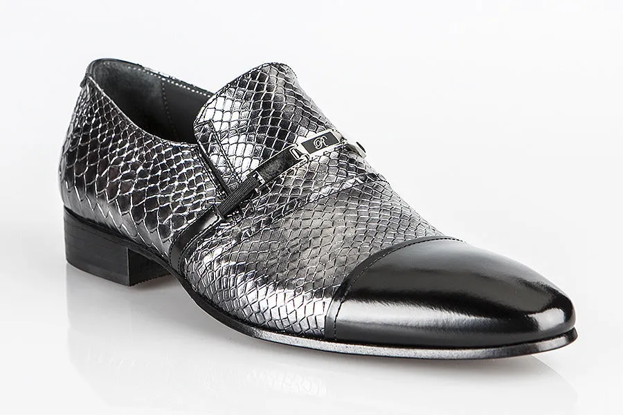 6105 Rina's Couture Shoes / Black-Silver
