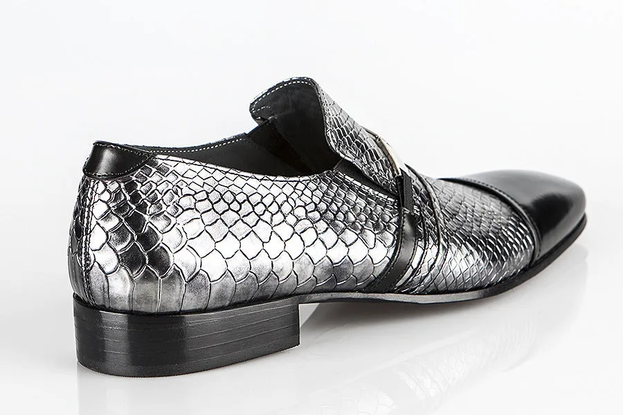 6105 Rina's Couture Shoes / Black-Silver