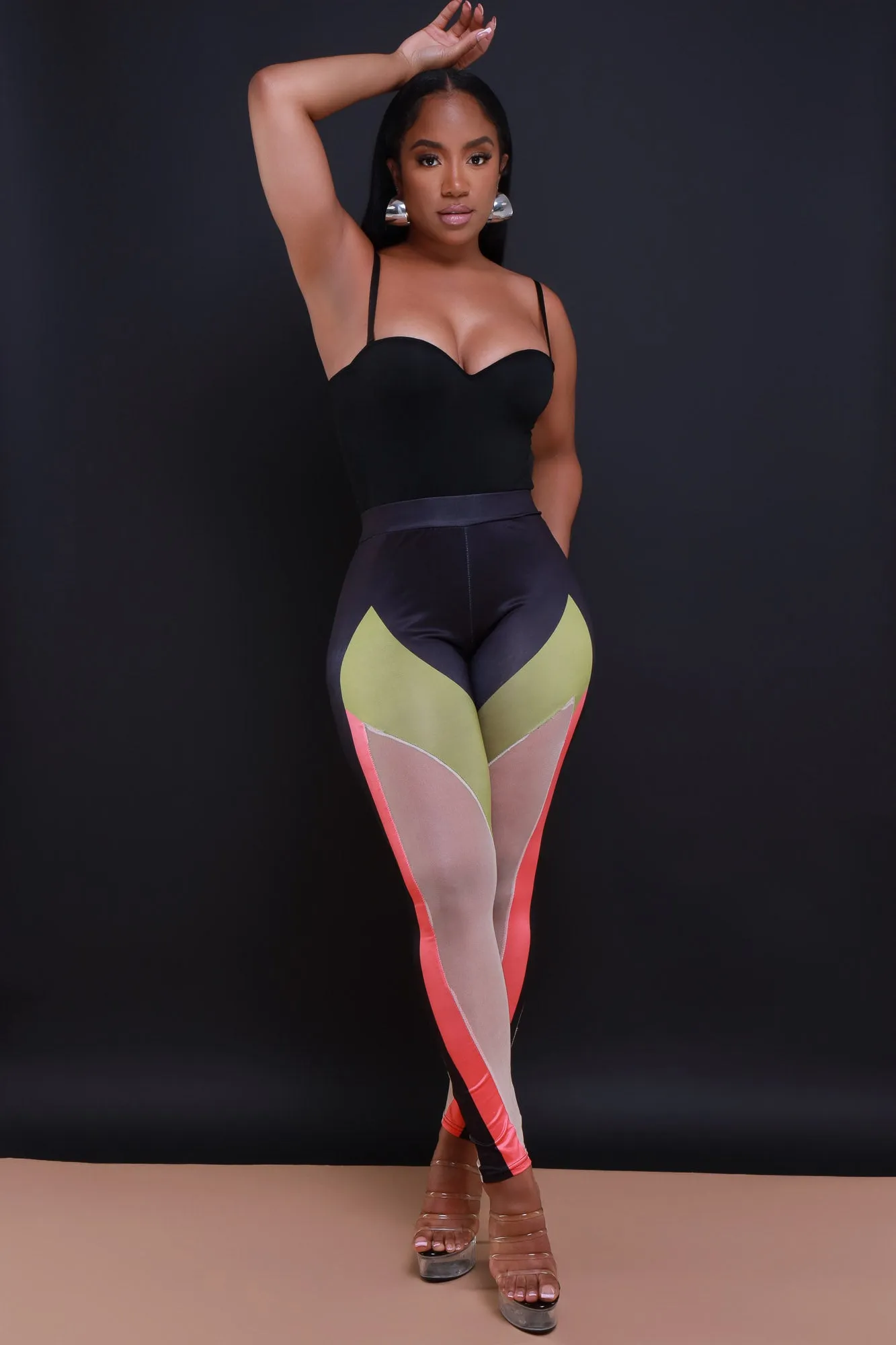 After All High Rise Multicolor Leggings - Black/Pink