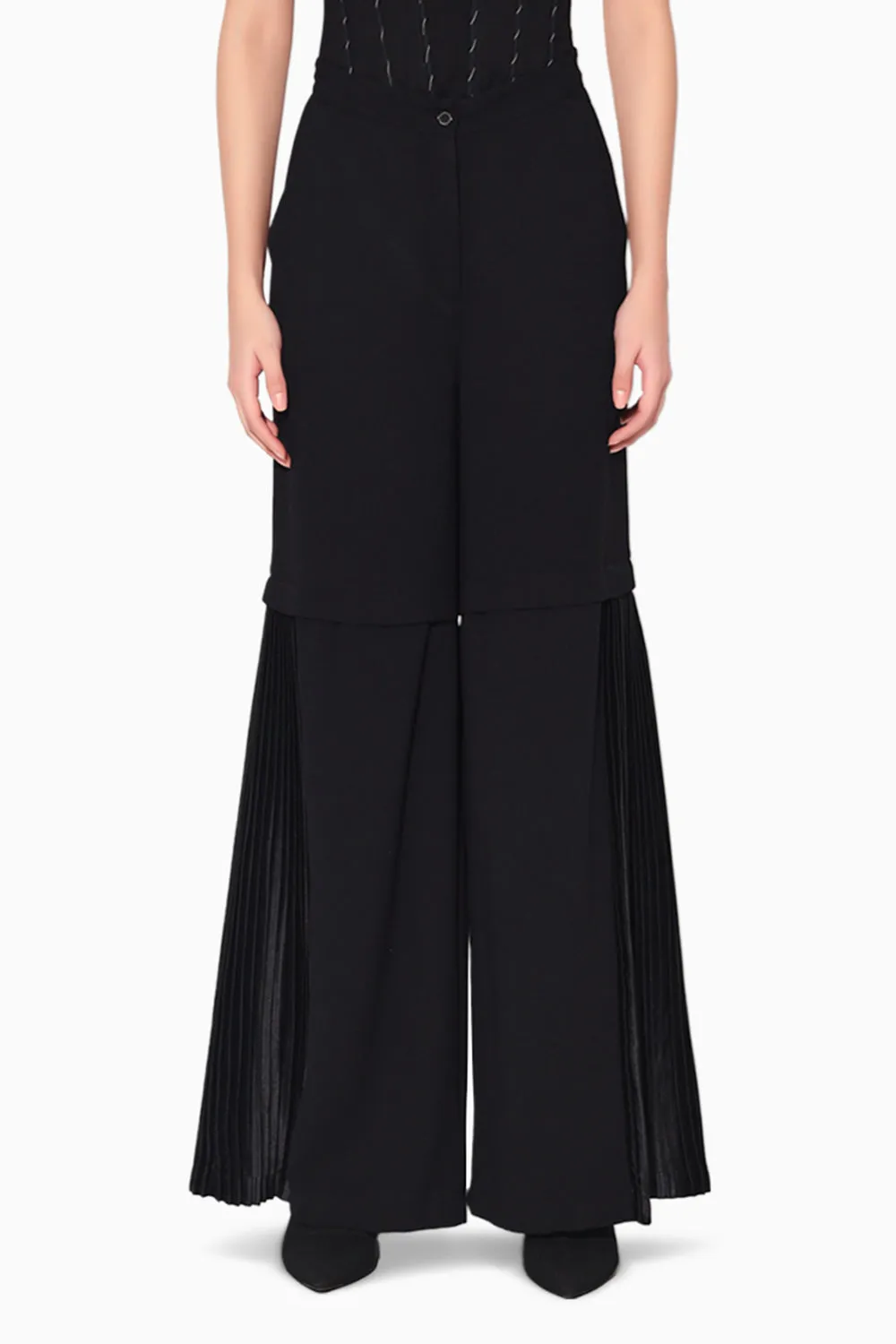 Asuka Pleated Black Pants