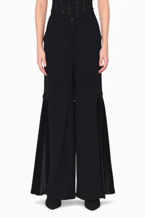 Asuka Pleated Black Pants