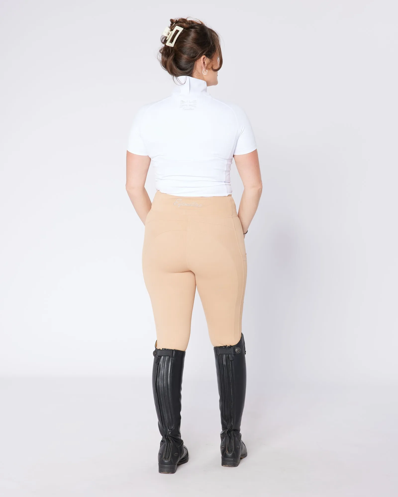 Beige Riding Leggings / Tights - BISCUIT BEIGE No Grip