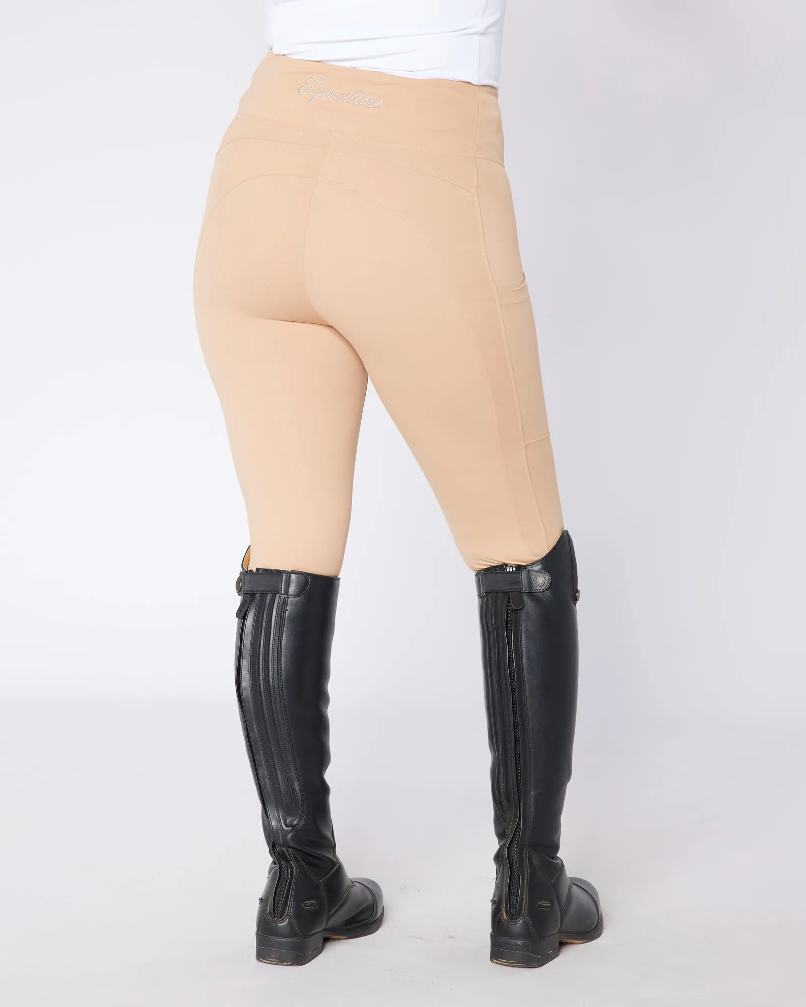 Beige Riding Leggings / Tights - BISCUIT BEIGE No Grip
