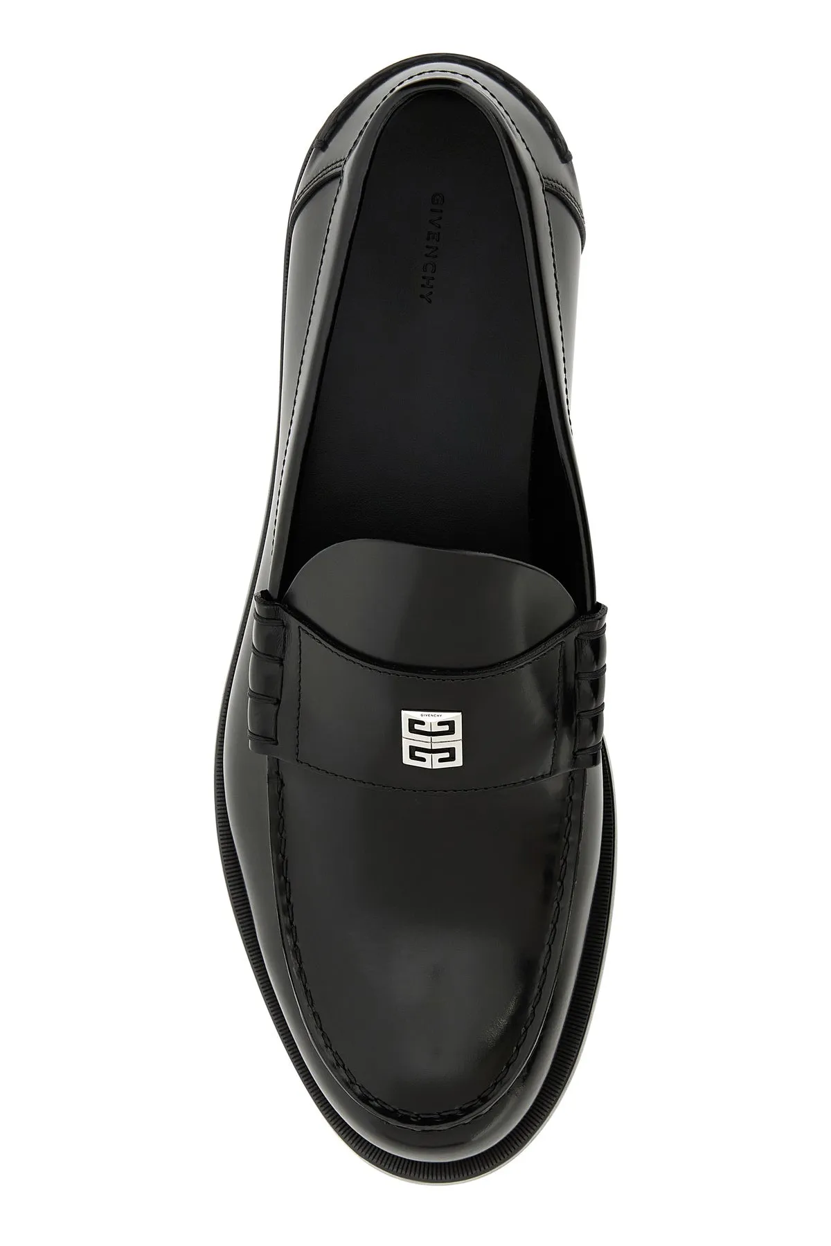 Black leather Mr G loafers