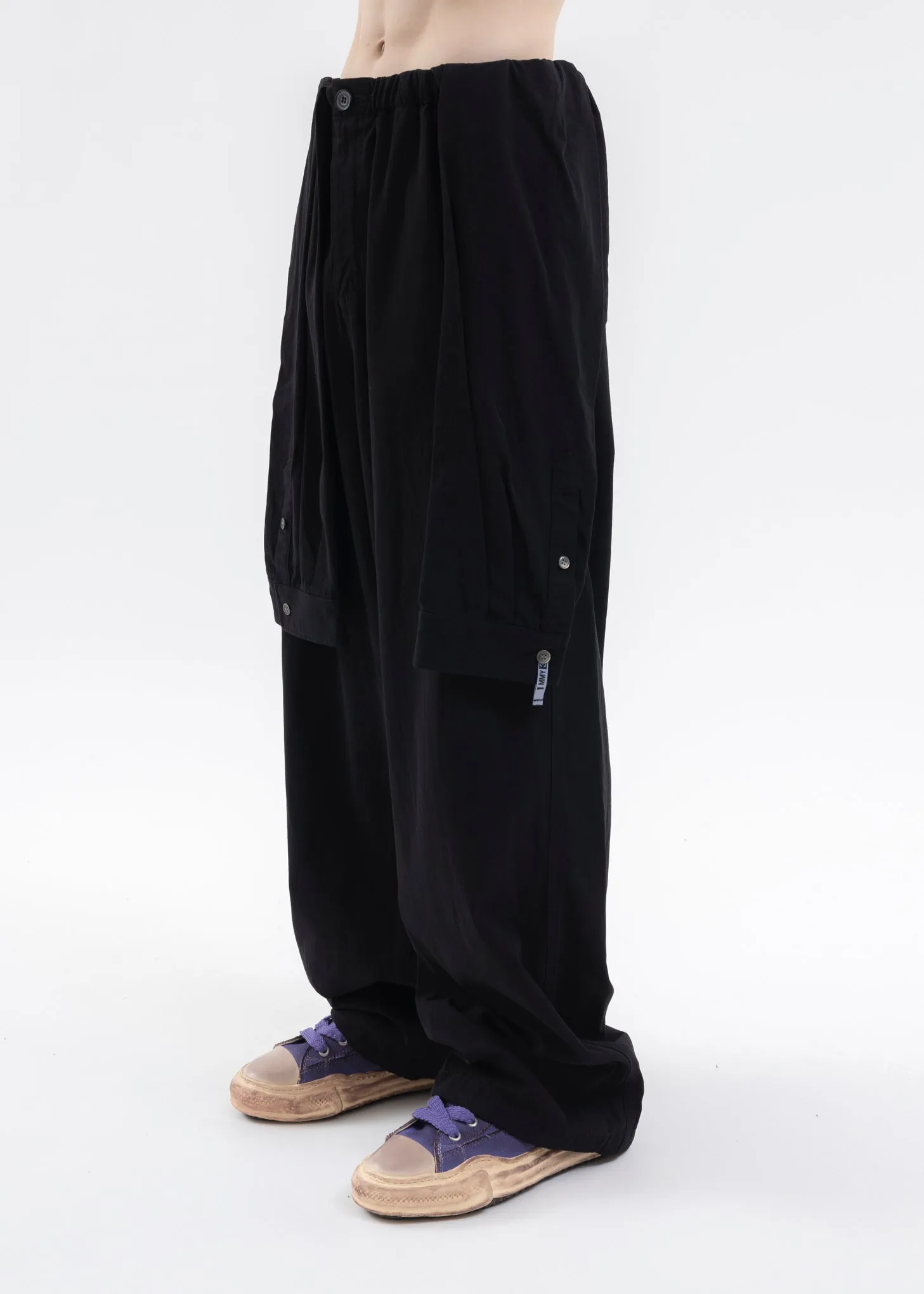 Black Mixed Shirts Easy Trousers