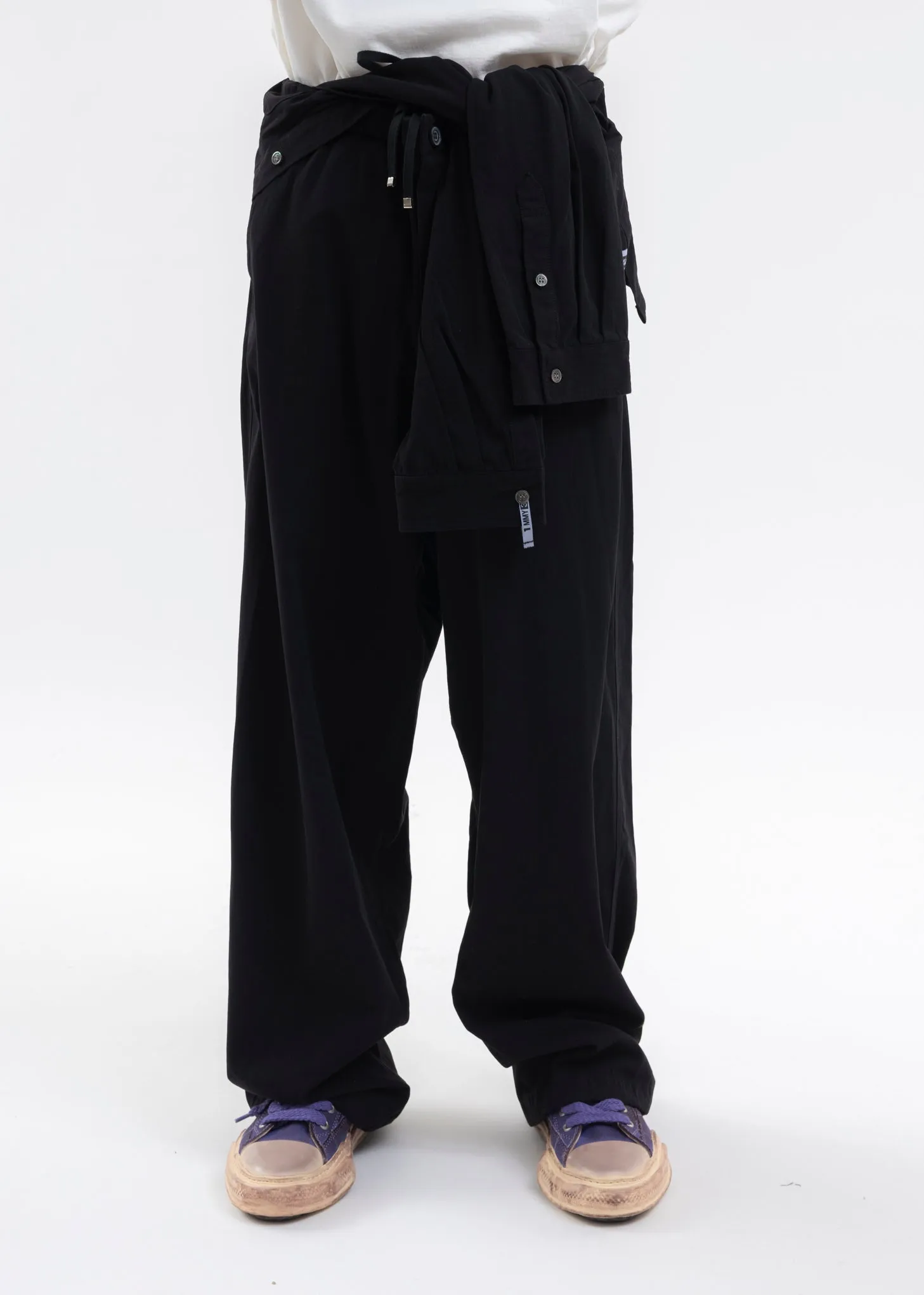 Black Mixed Shirts Easy Trousers