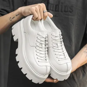 Breathable Height Increasing Leather Loafers