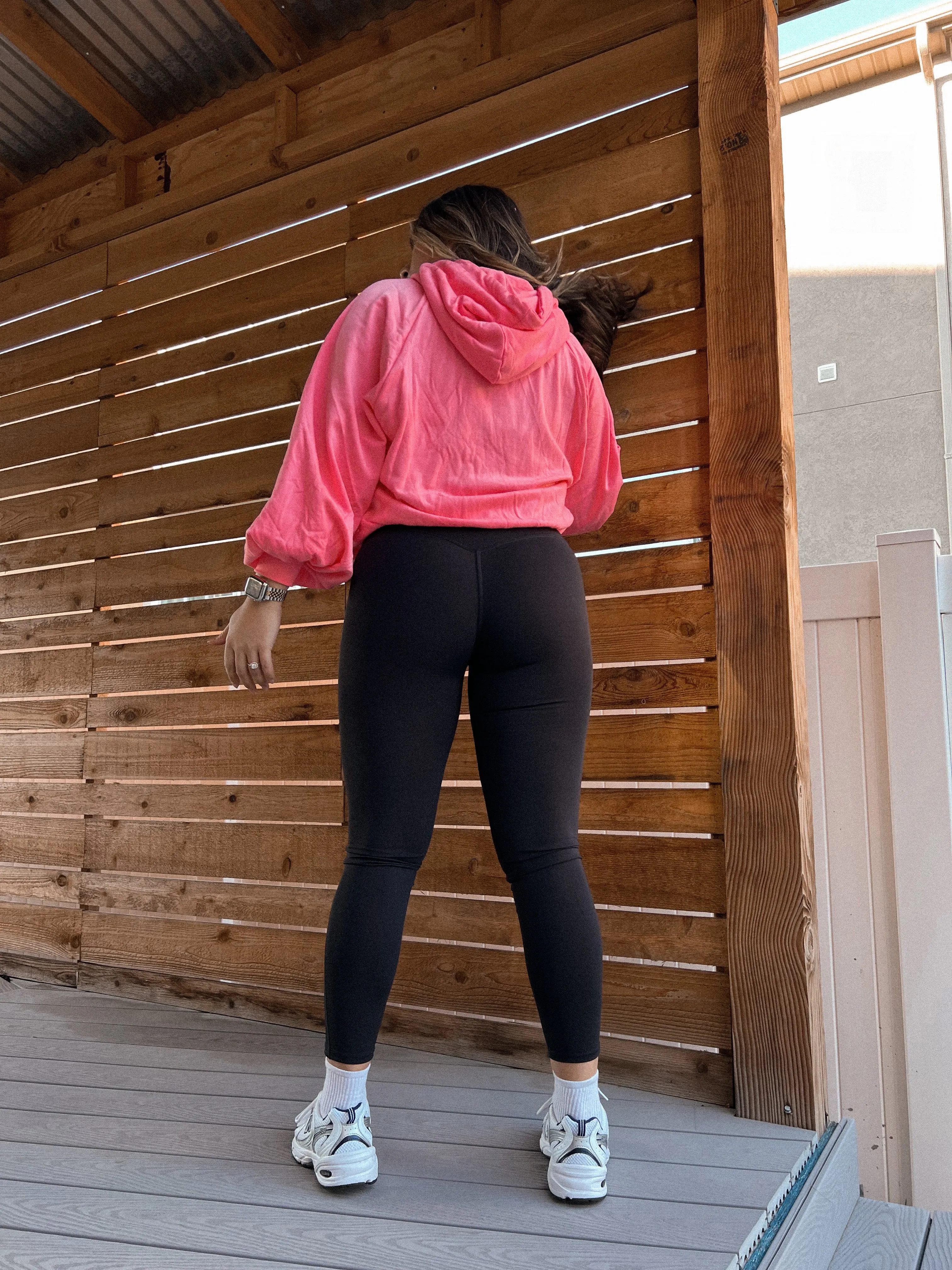 bright pink balloon sleeve hoodie (S-3X)