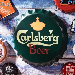 Carlsberg Beer Bottle Cap Wall Decor | 35 x 5 cm/14 x 2 inches