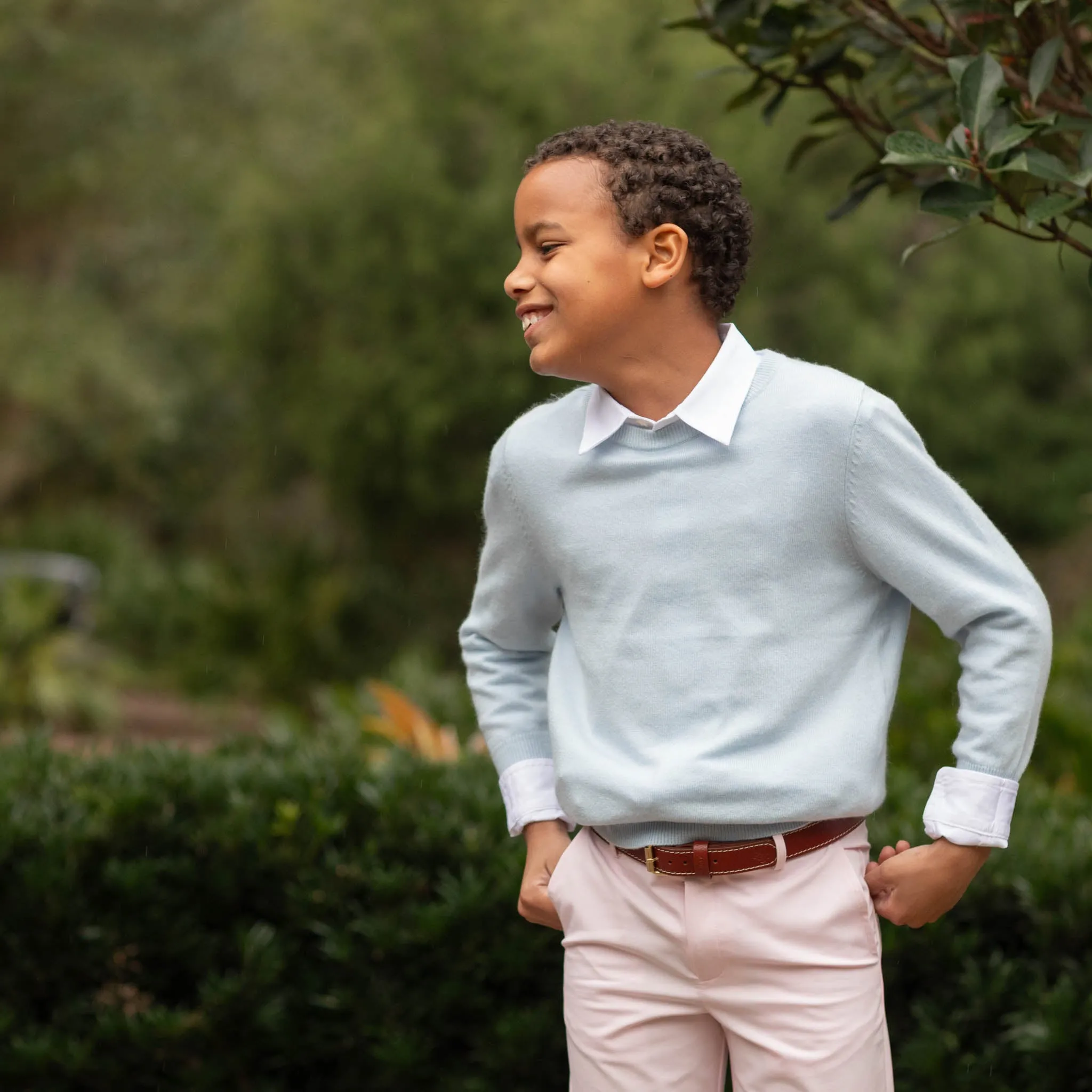 Christopher Crewneck Sweater in Bailey's Bay Blue