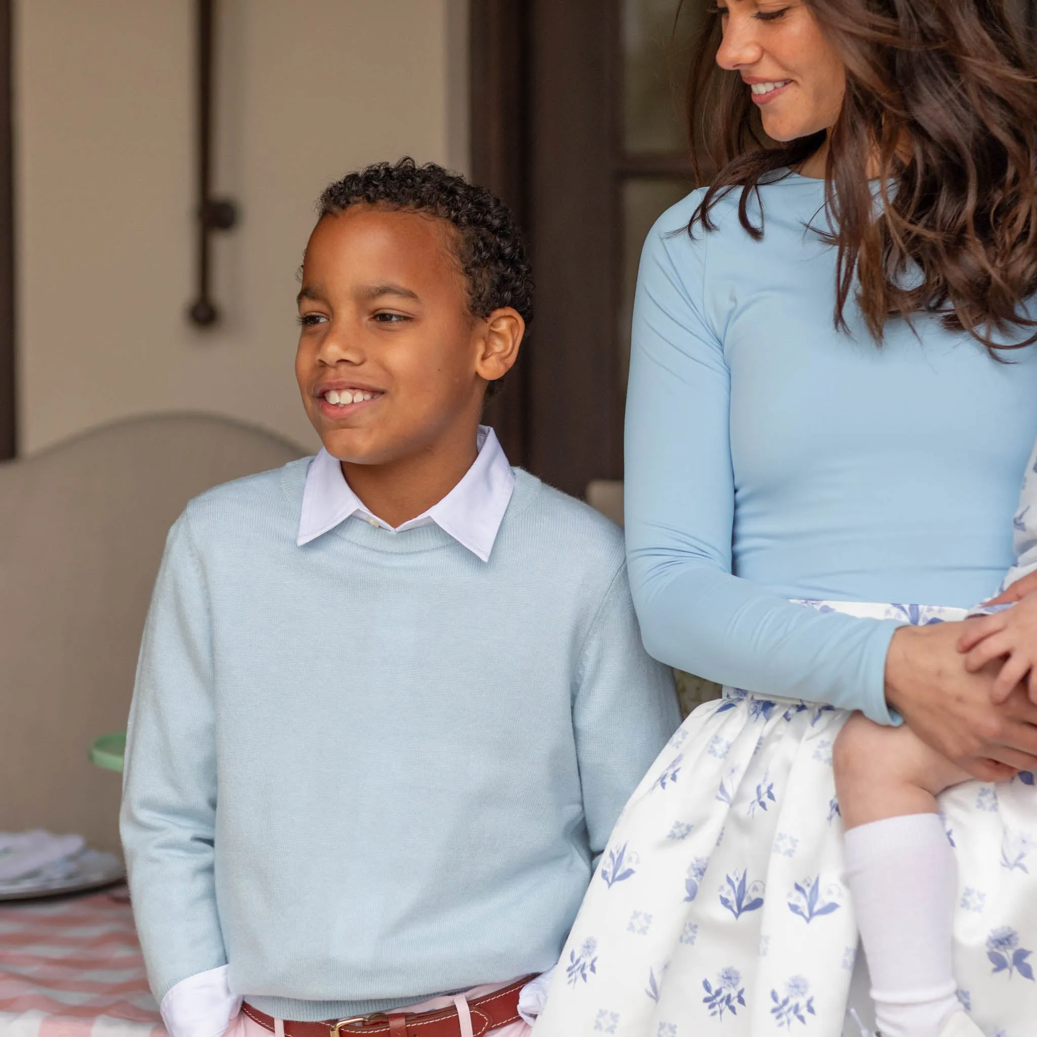 Christopher Crewneck Sweater in Bailey's Bay Blue