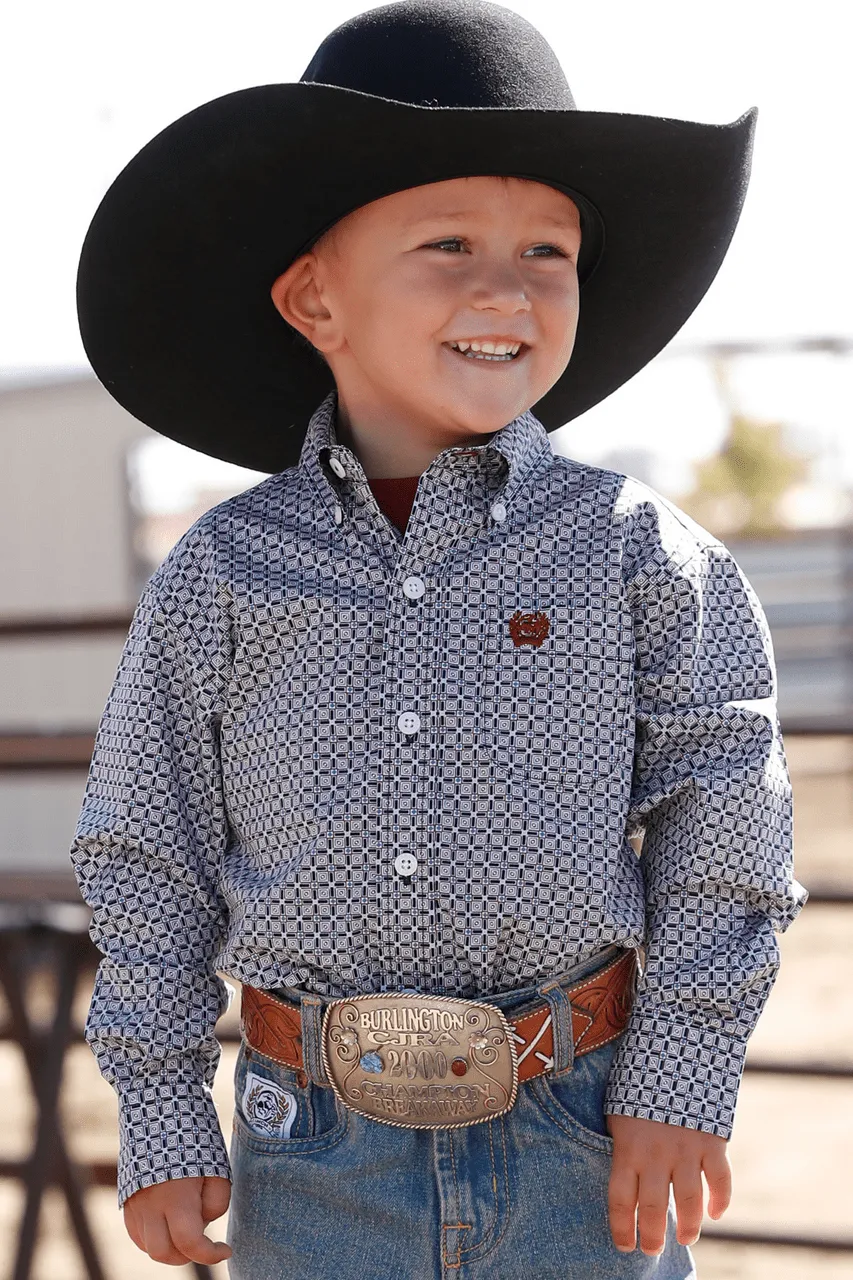 Cinch Boy’s Multi Color Geometric Print Western Shirt
