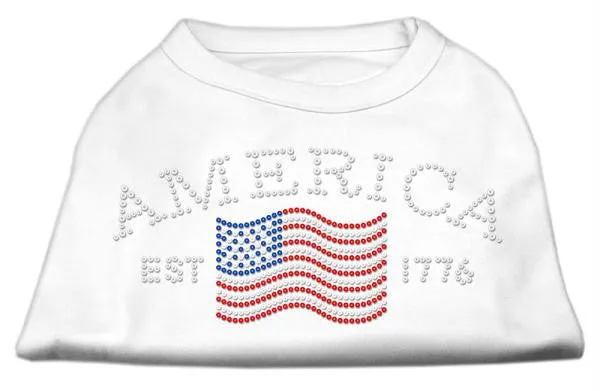 Classic American Rhinestone Shirts White XL (16)