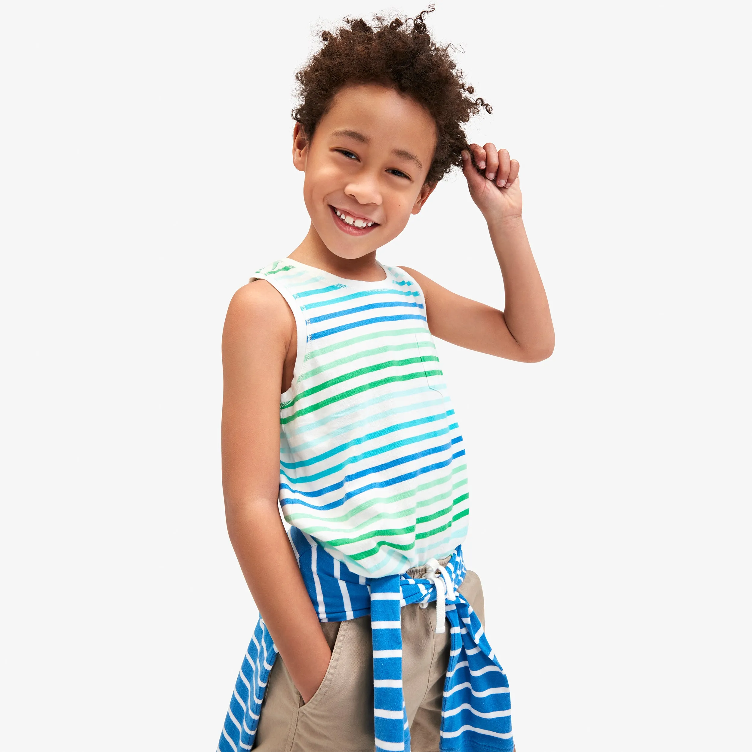 Clearance pocket tank in tonal stripes