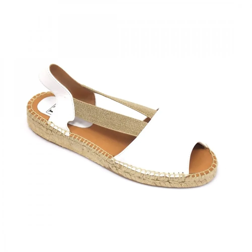 Easy 2 Low Heel Leather Espadrille Sandal