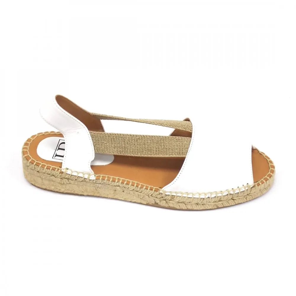 Easy 2 Low Heel Leather Espadrille Sandal