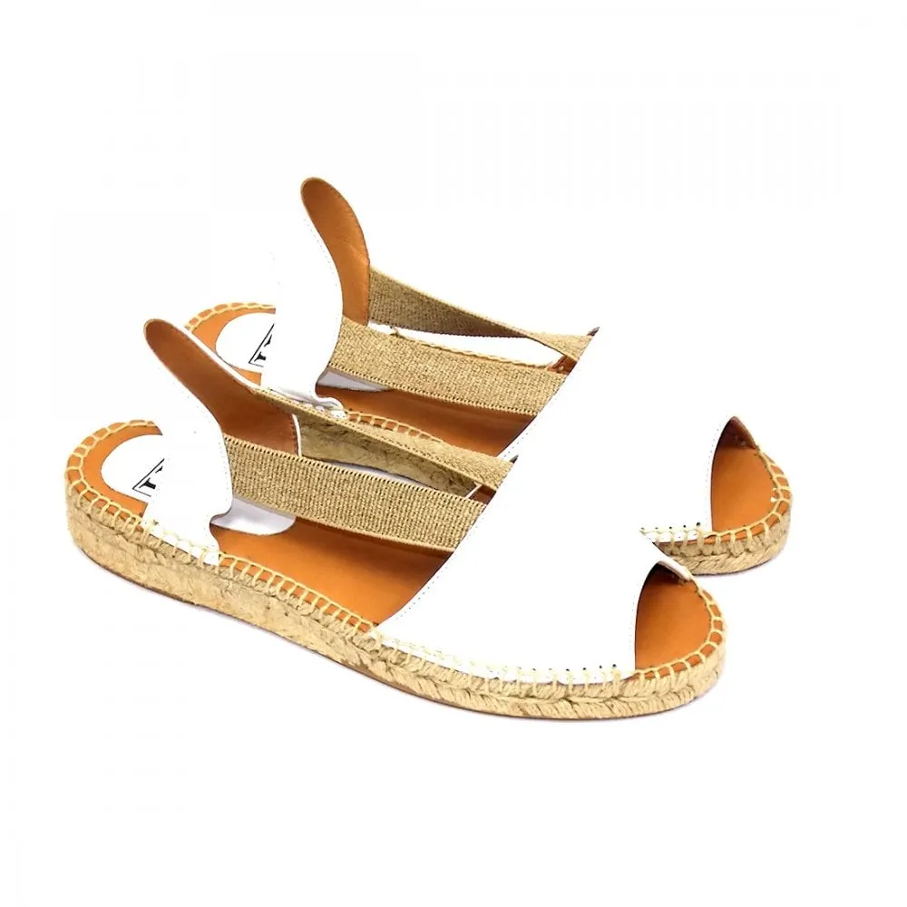 Easy 2 Low Heel Leather Espadrille Sandal