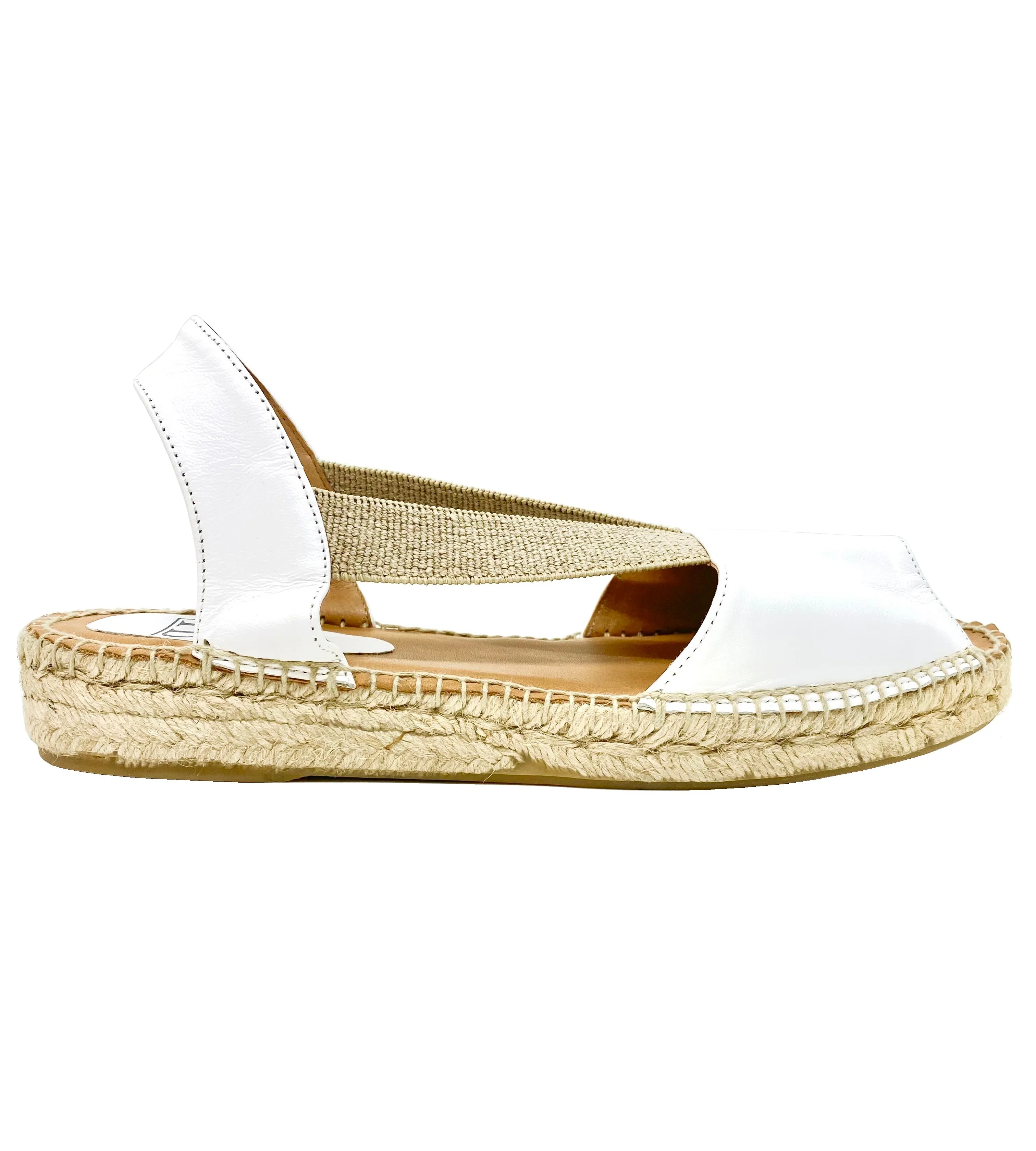 Easy 2 Low Heel Leather Espadrille Sandal