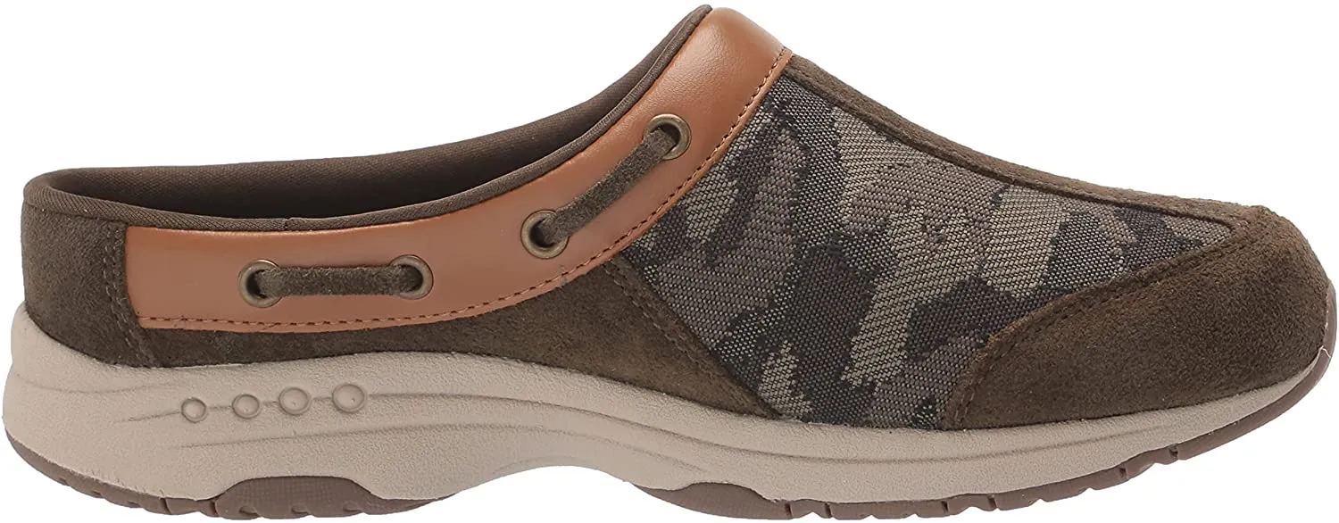 Easy Spirit Travel Time Rounded Toe Flat Heel Slip On Mule Clog Green 300