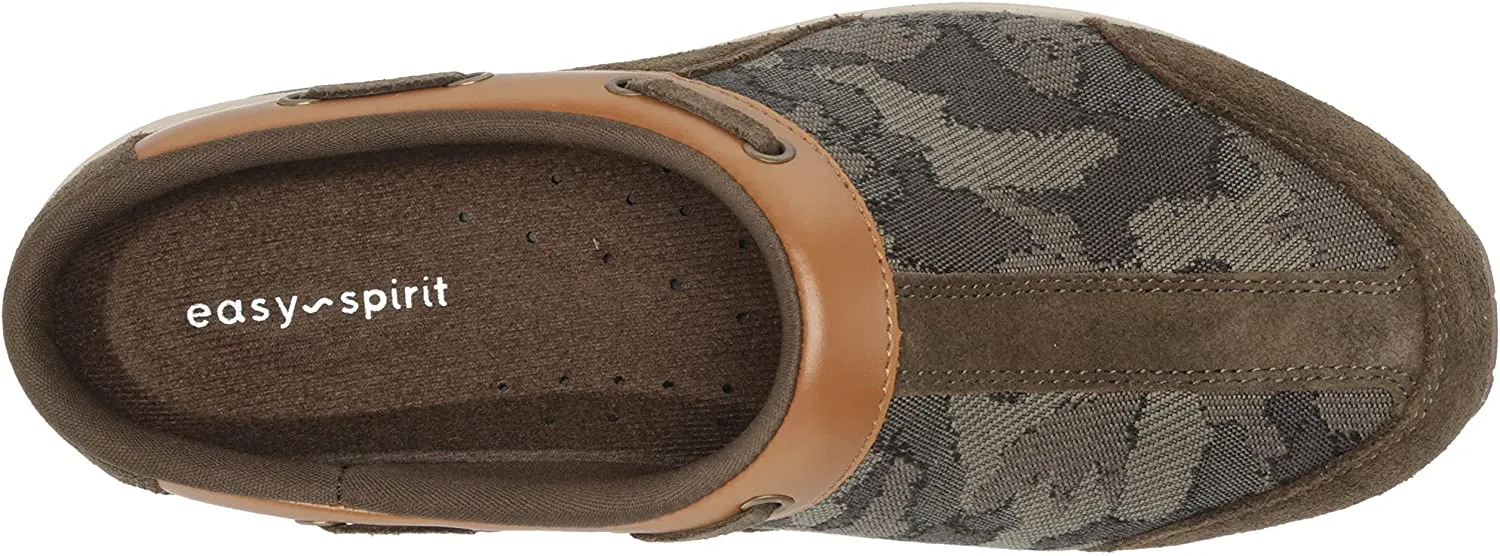 Easy Spirit Travel Time Rounded Toe Flat Heel Slip On Mule Clog Green 300