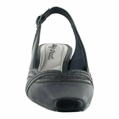 Easy Street Women's Navy Patent Snake Easy Street Stunning Slingback Size 7.5 M