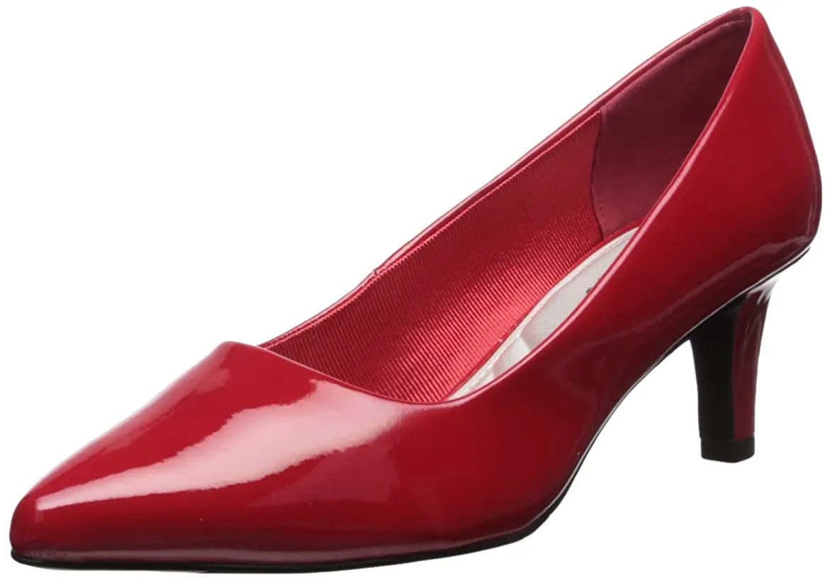 Easy Street Women's Pointe Dress Pumps  Color Red Patent Size 6N