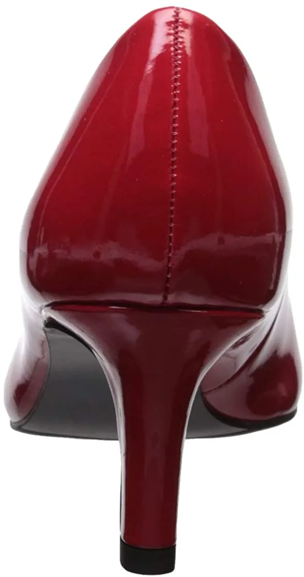 Easy Street Women's Pointe Dress Pumps  Color Red Patent Size 6N