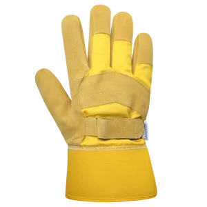 Foam Fleece Insulated Split Leather/Cotton Gloves - 3047