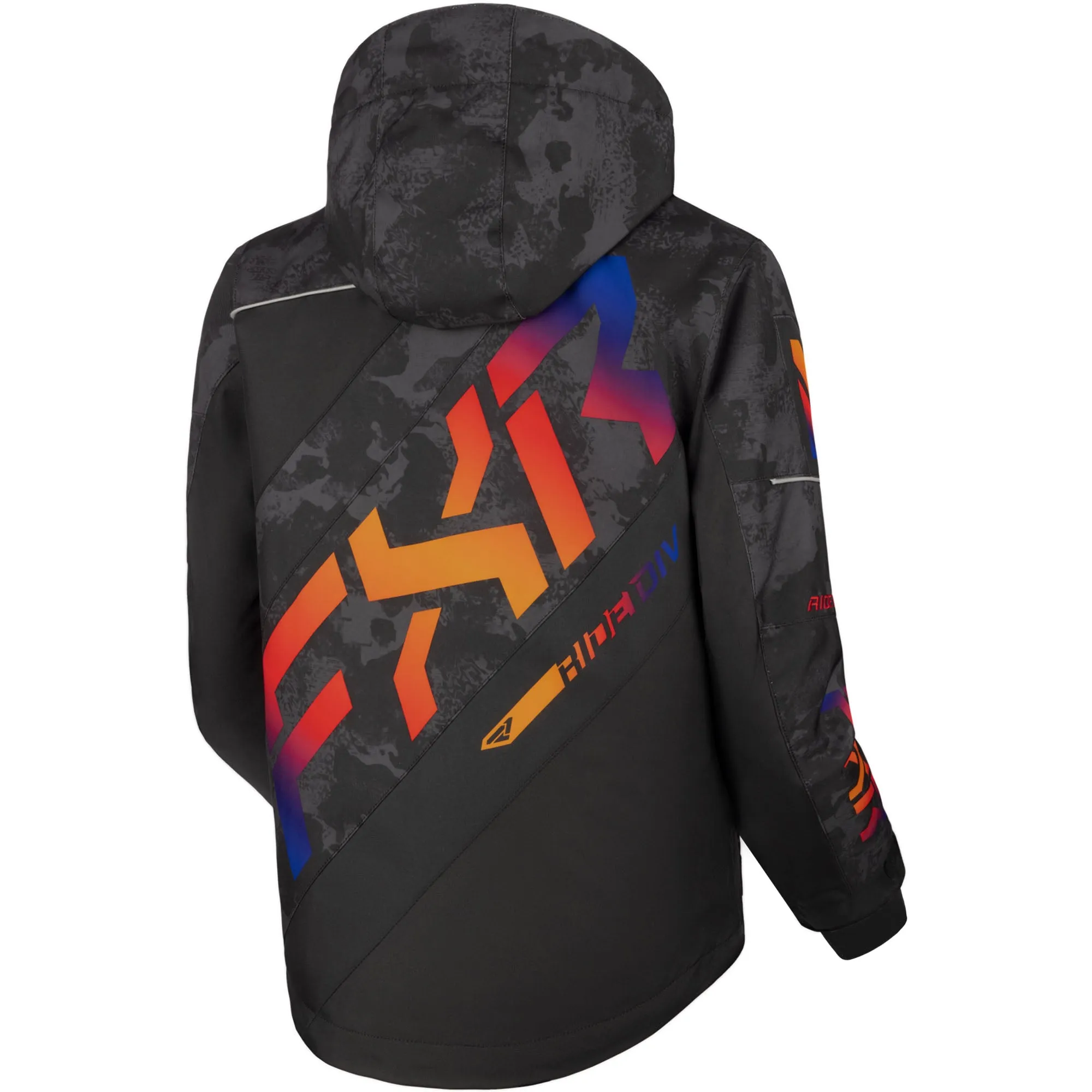 FXR Youth CX Snowmobile Jacket Black Camo/Anodized Orange
