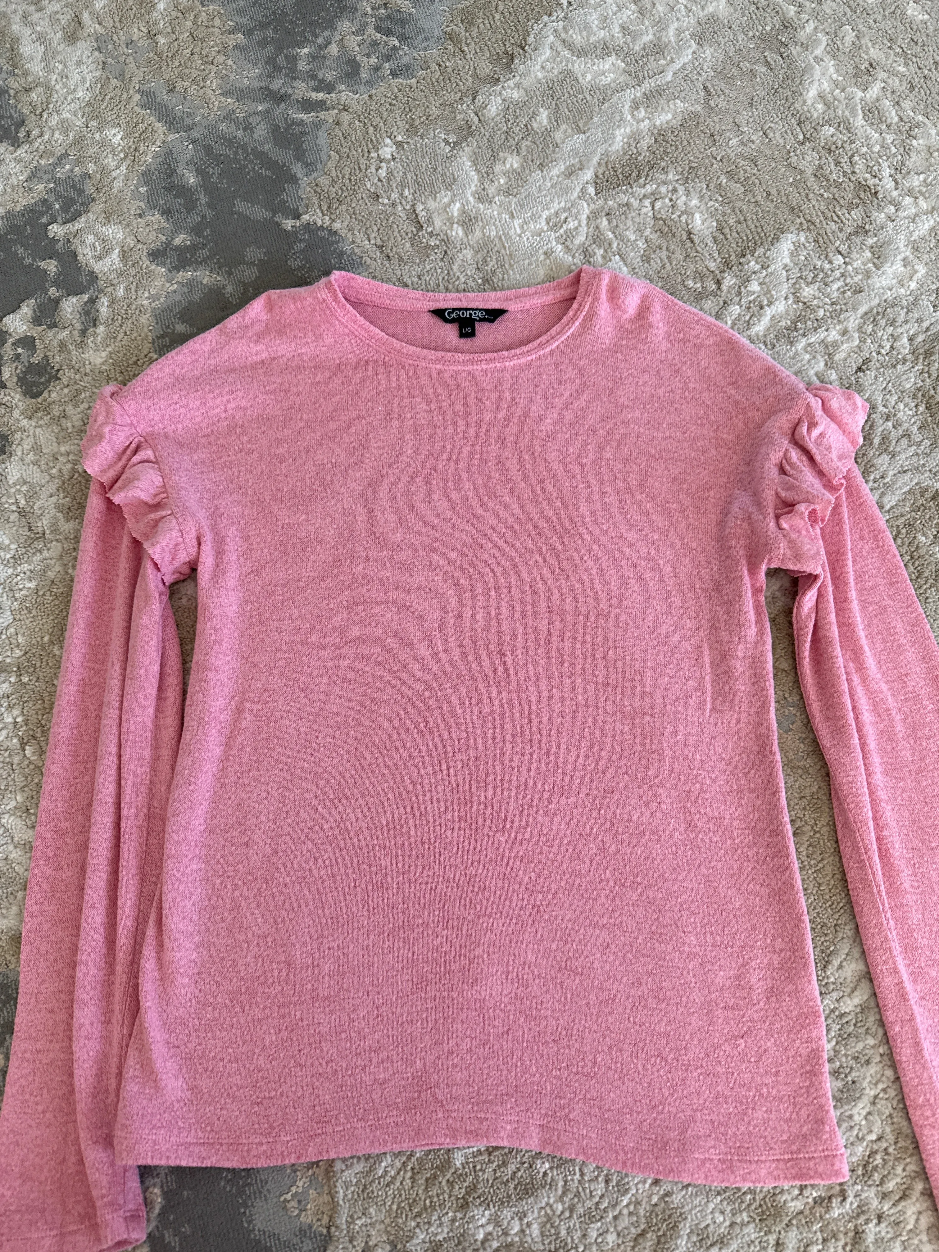 George size L pink soft light sweater, Kids 12 & 14 (large)