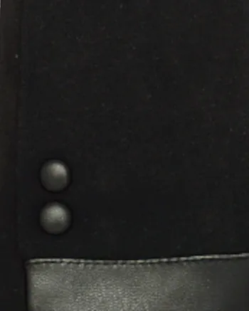 Gloves-Suede Leatherette Insulated Two Buttons Gloves Black | BLACK
