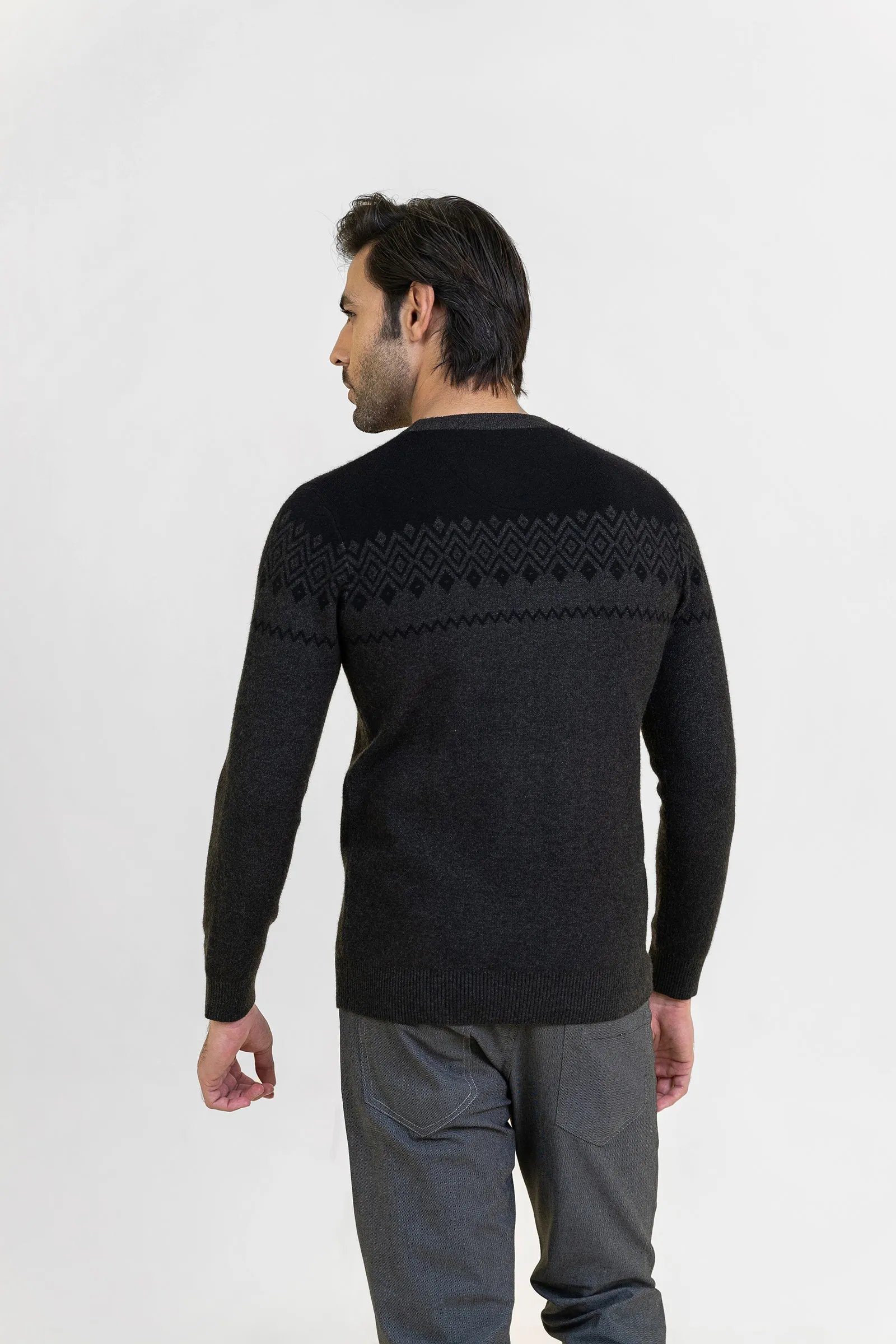 Gray Round Neck Sweater