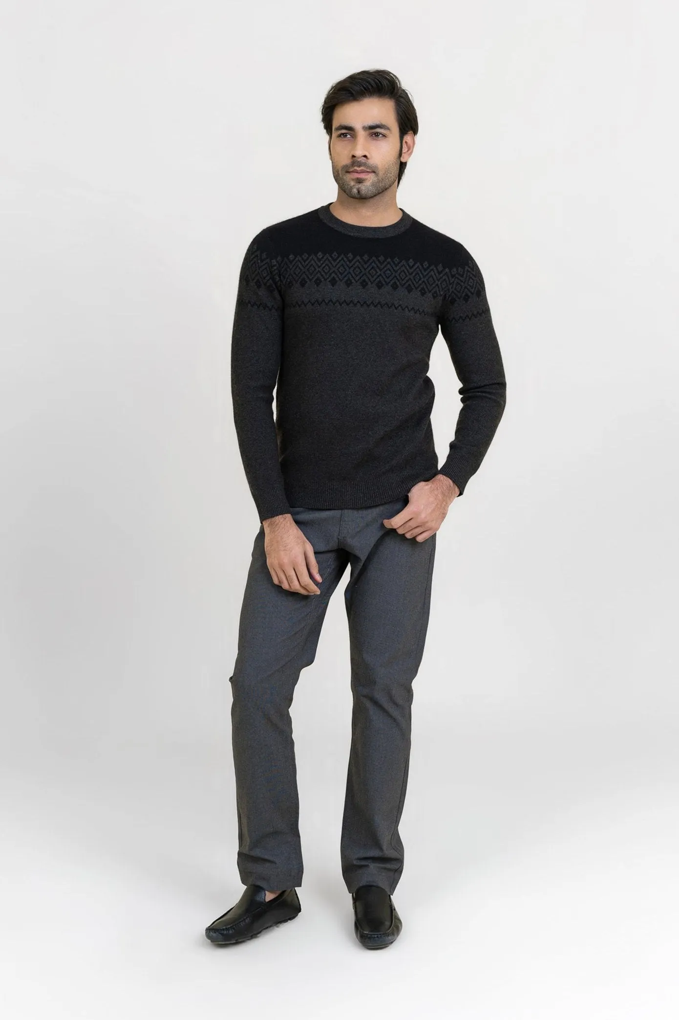 Gray Round Neck Sweater