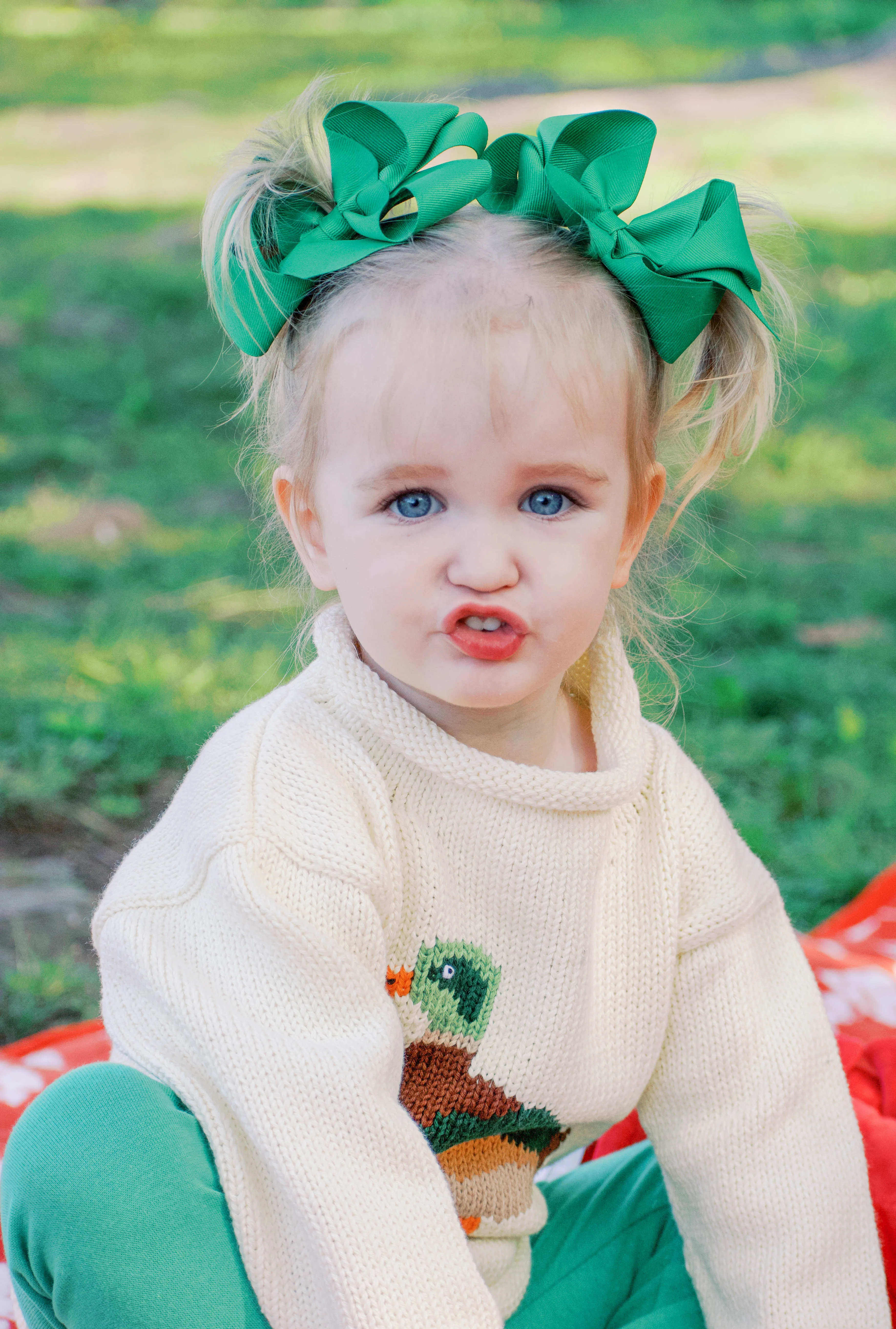 Ivory Mallard Duck Roll Neck Sweater