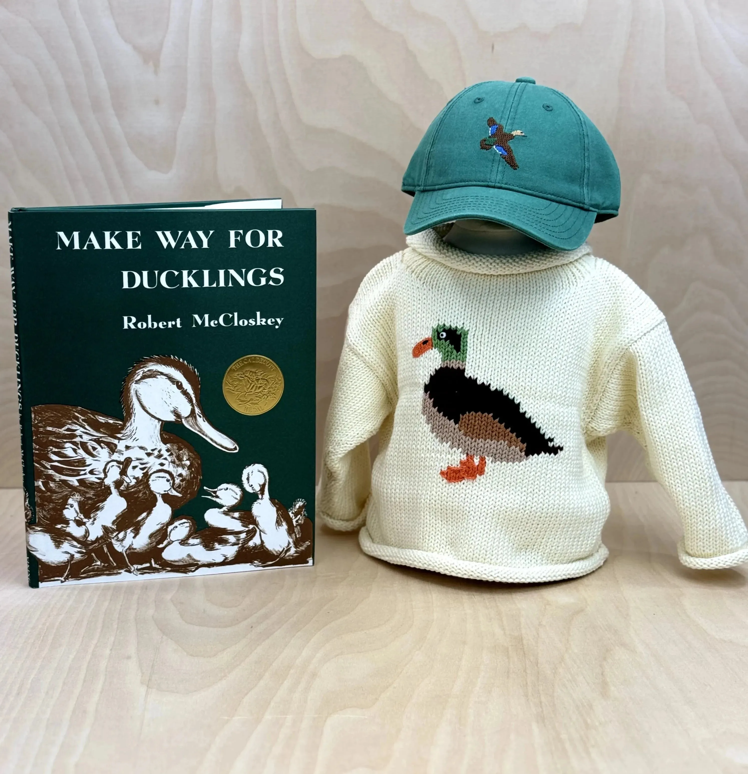 Ivory Mallard Duck Roll Neck Sweater