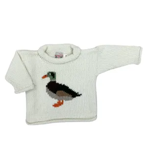 Ivory Mallard Duck Roll Neck Sweater