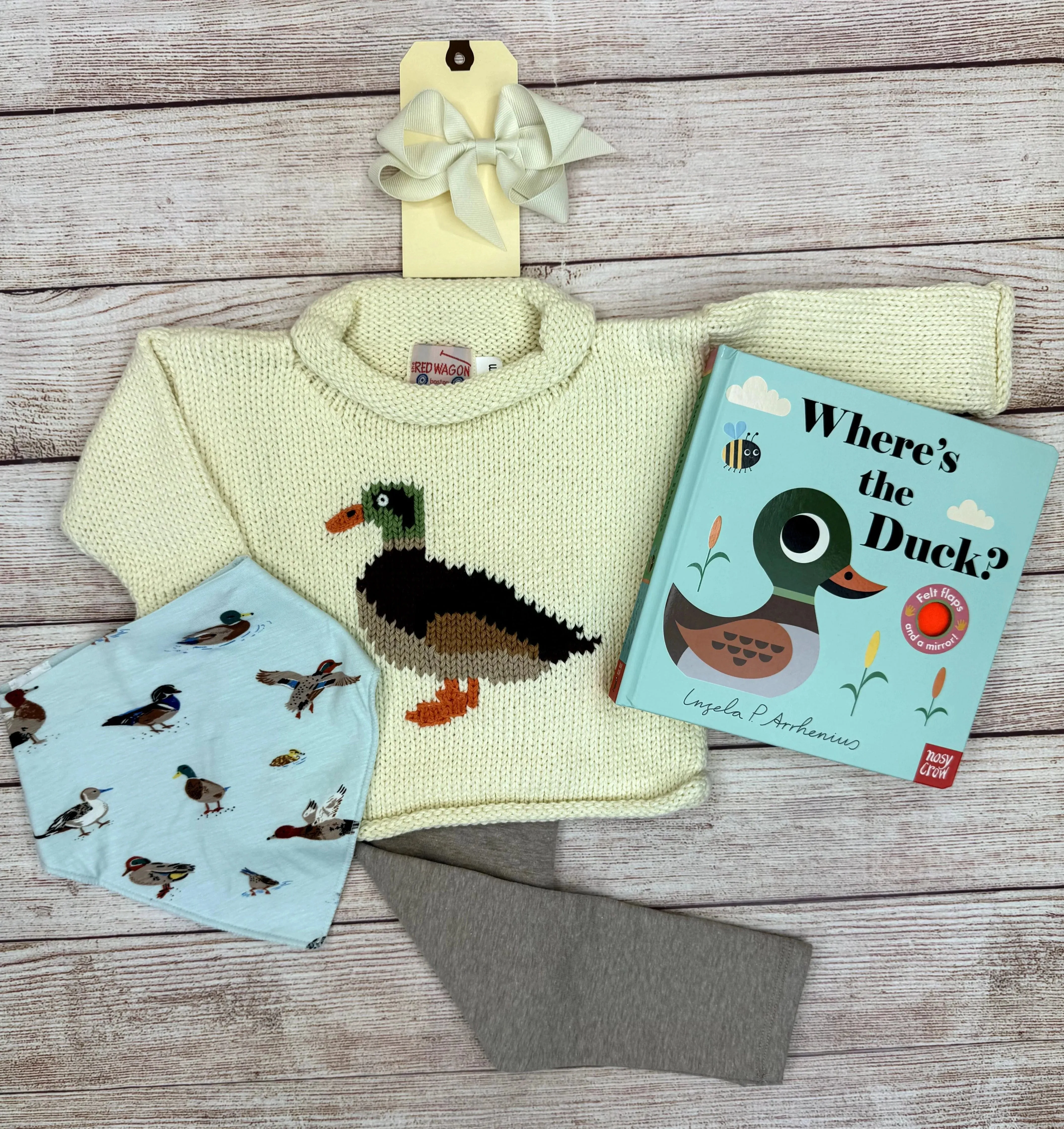 Ivory Mallard Duck Roll Neck Sweater