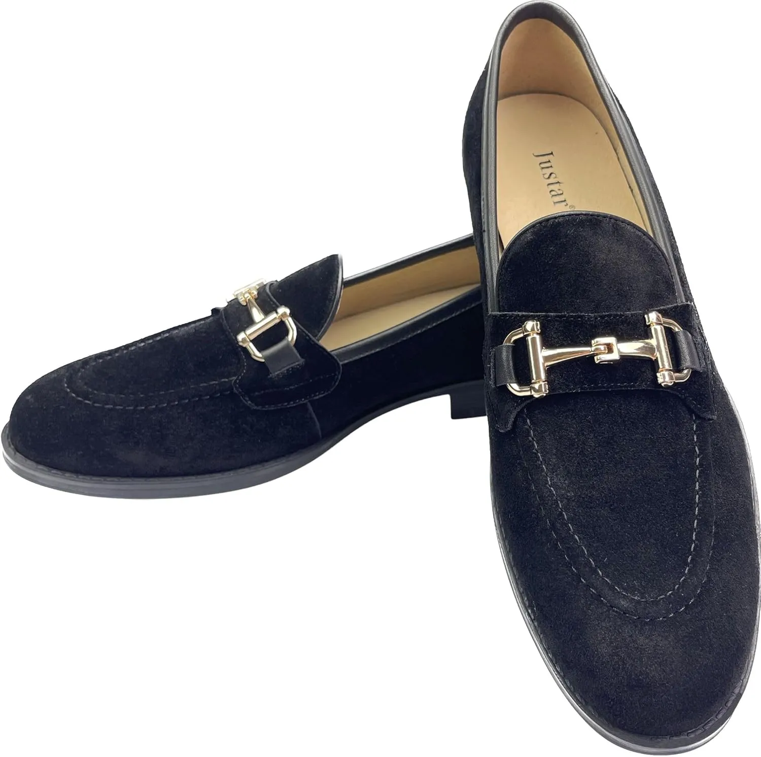 Justar Men's Genuine Leather Casual Dress Shoes Slip-On Bussiness Shoes Formal Penny Loafers for Men Tuxedo Shoes