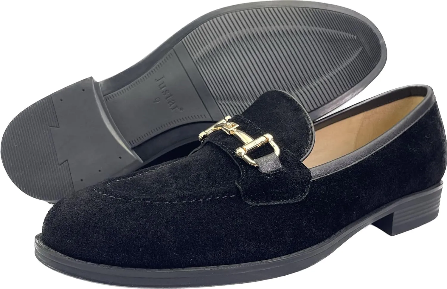 Justar Men's Genuine Leather Casual Dress Shoes Slip-On Bussiness Shoes Formal Penny Loafers for Men Tuxedo Shoes
