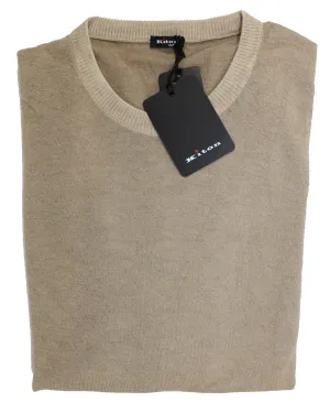 Kiton Cashmere Silk Sweater Beige Crewneck M / EU 50 SALE