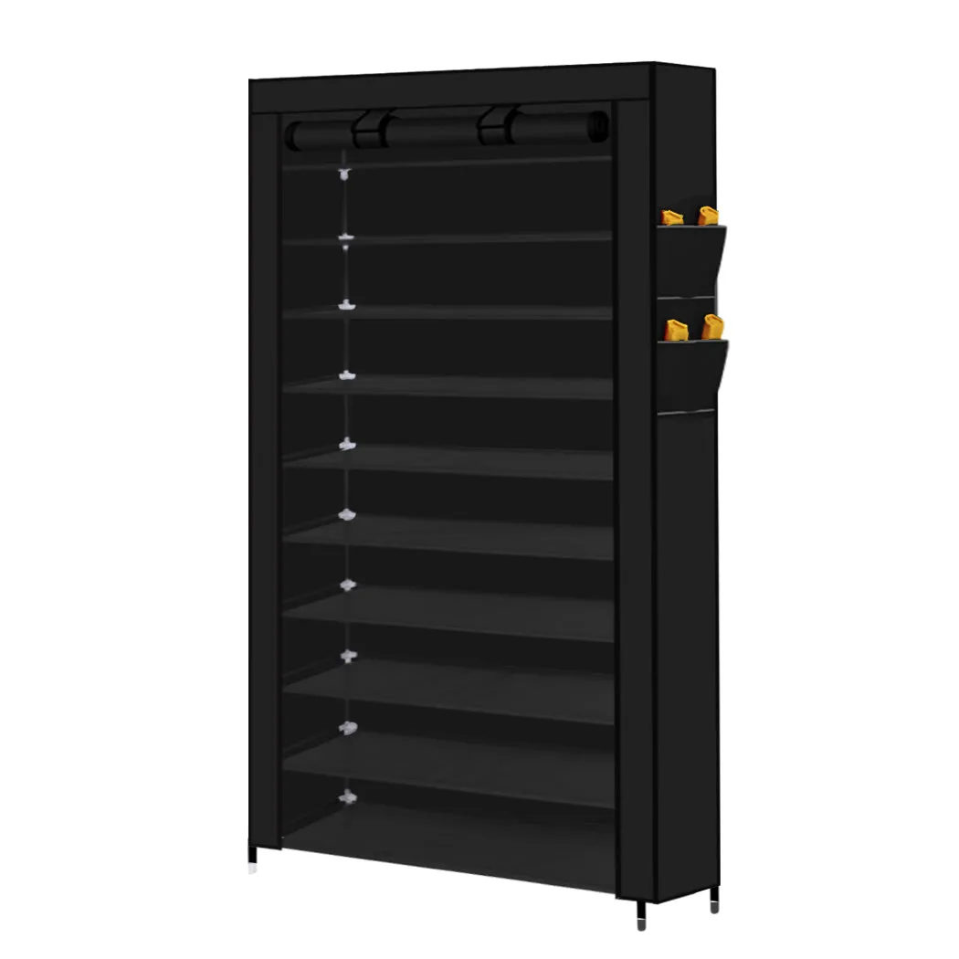 Levede 10 Tier Shoe Rack Portable Storage Black