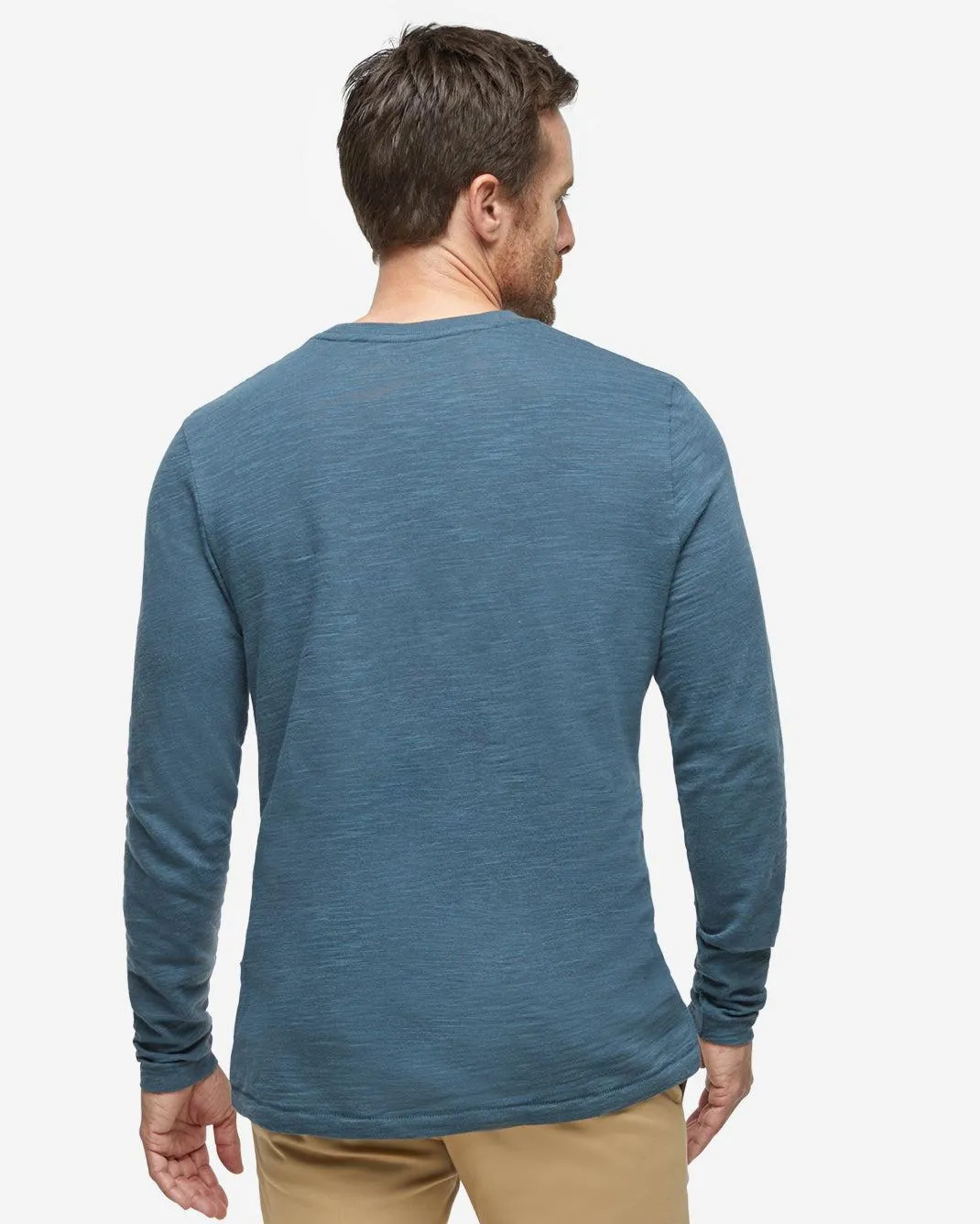 Long Sleeve Slub Crew Neck - Dark Slate