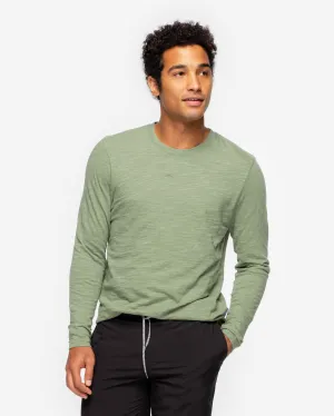 Long Sleeve Slub Crew Neck - Sea Spray Green